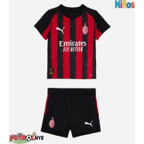 Camiseta AC Milan Samuele Ricci #4 Primera Equipación para niños 2025-26 manga corta (+ pantalones cortos)